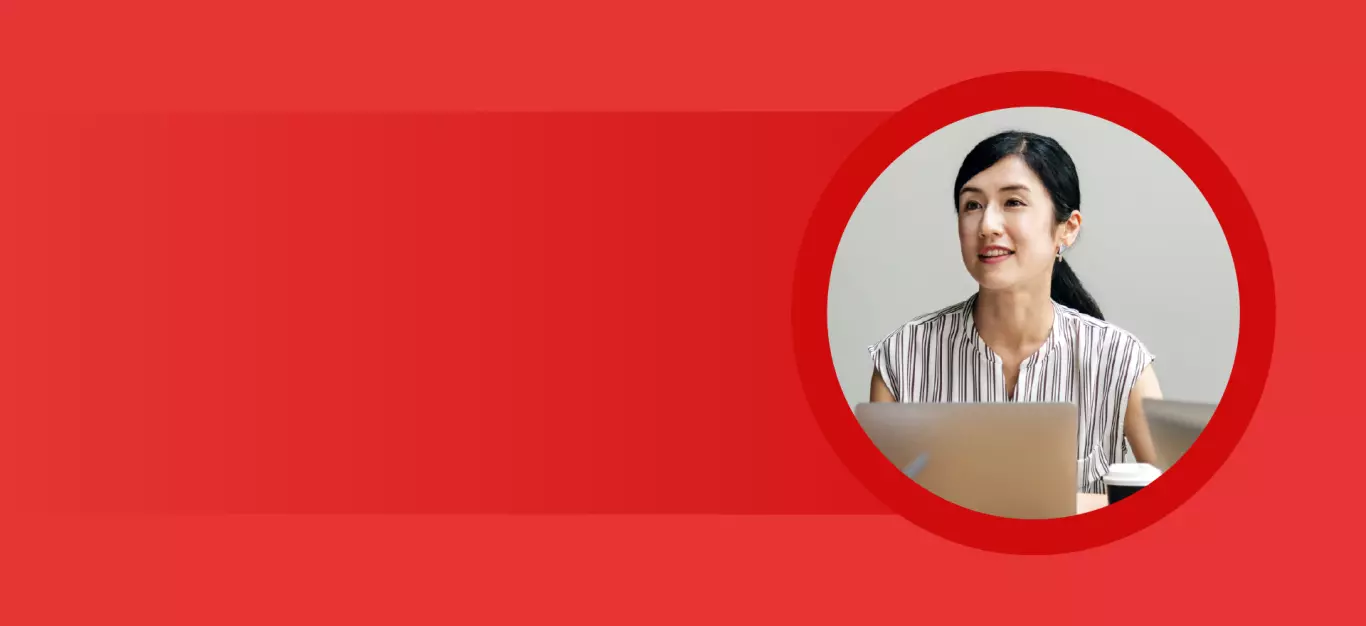 Woman using laptop graphic design