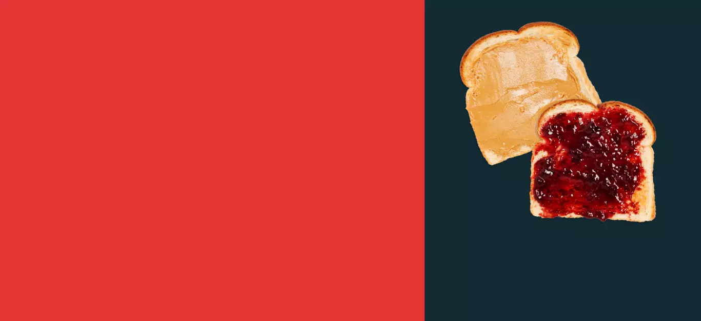 Peanut butter and jelly slices in graphic design