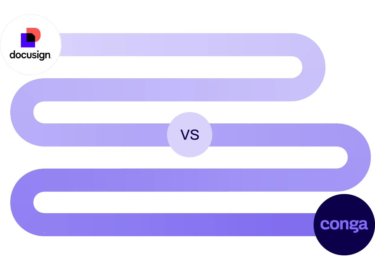 Conga CLm vs. Docusign CLM graphic