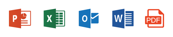 Microsoft Suite icons and documents