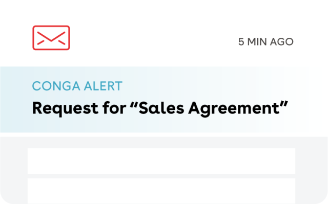 Conga Alert | Request for "Sales Agreement"