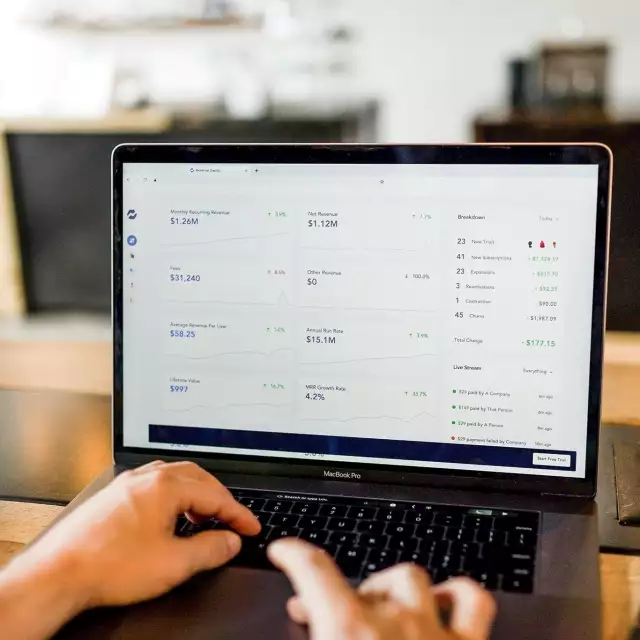 Person working on revenue operations on a laptop