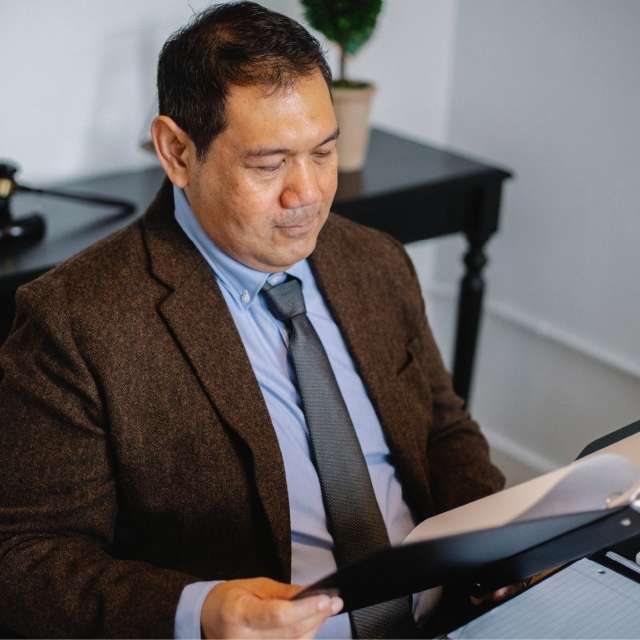 Man reading a report