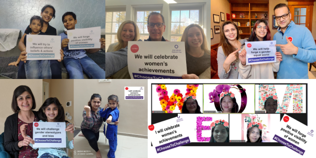 Collage of Conga team members celebrating International Women's Day