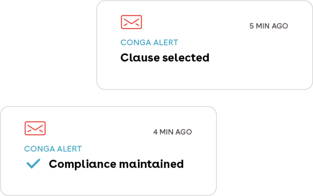 Conga CLM notfication