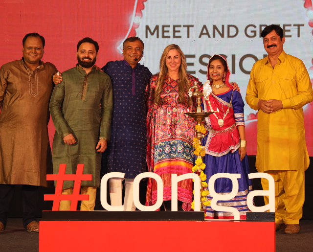 Conga employees at an event in India