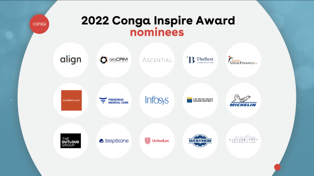 Conga Inspire Award Nominees 2022