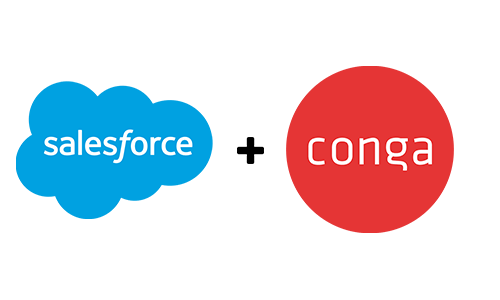 Salesforce and Conga logos