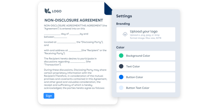 Conga Sign, custom branded esignature interface