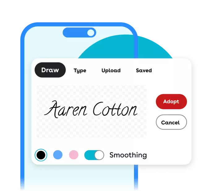 Illustration of document eSignature