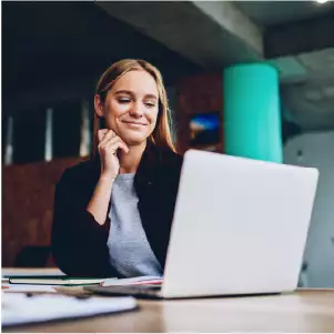 Woman using laptop