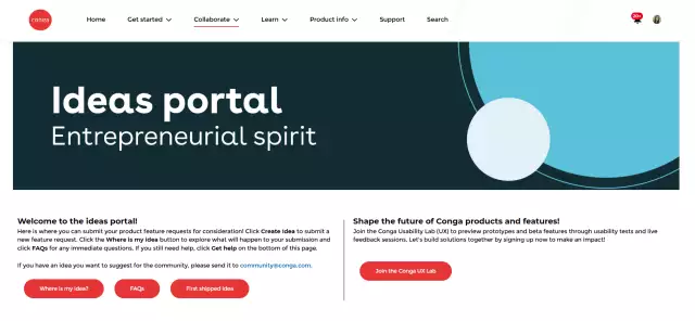 Conga Customer Community Ideas Portal