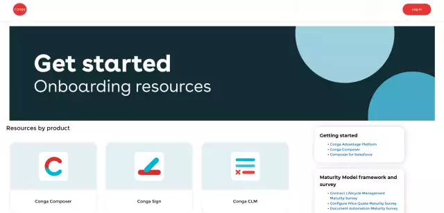 Conga Customer Community Get started onboarding resources