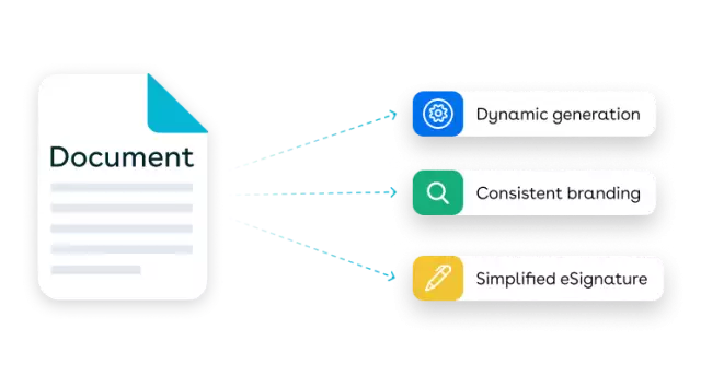 Document with feature callouts
