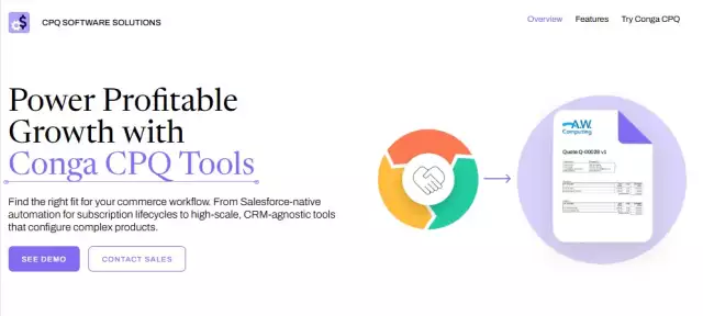 Conga CPQ tools page.