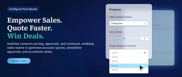 Page of DealHub CPQ product.