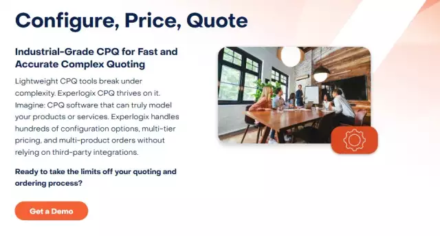 Page of Experlogix CPQ product.