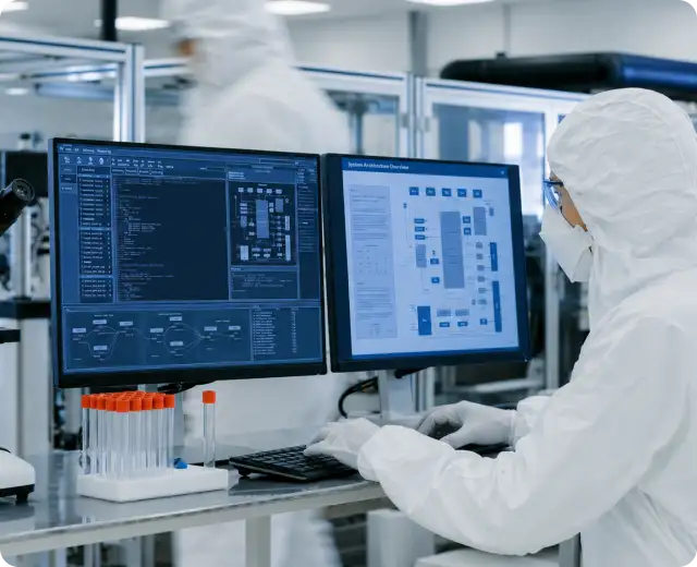 a chemist at a computer