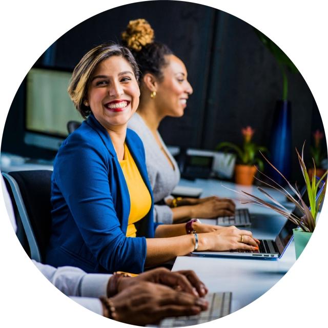 Woman excited about Conga's CLM Commercial Suite