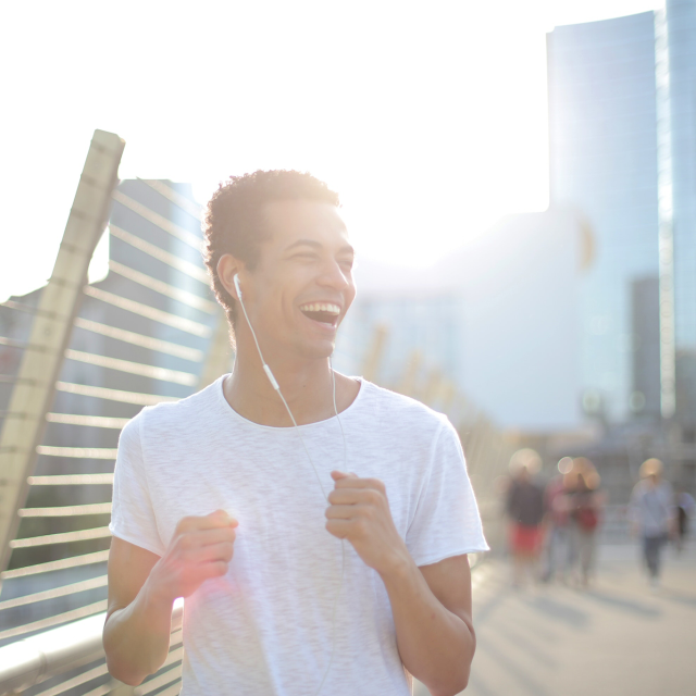 Man running outside