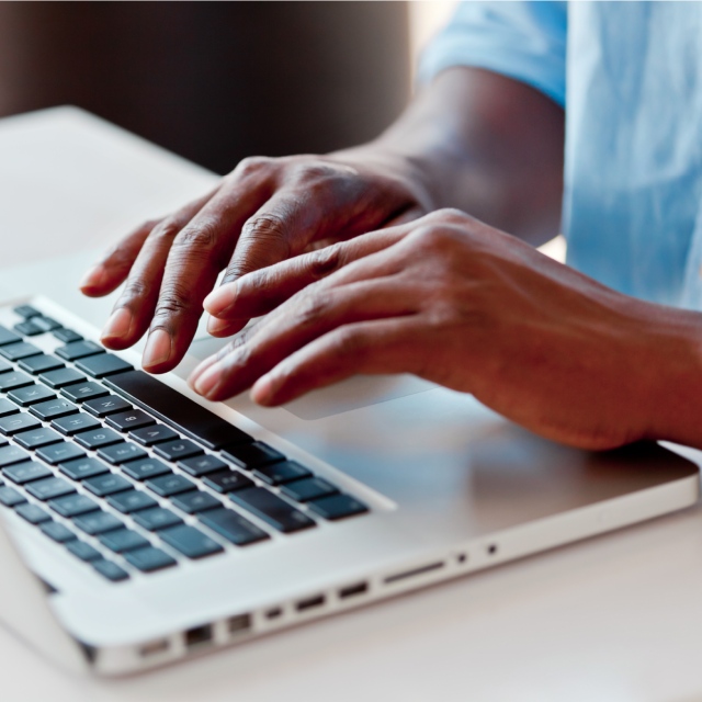 Hands typing