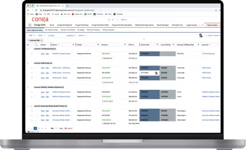 Conga Grid product interface