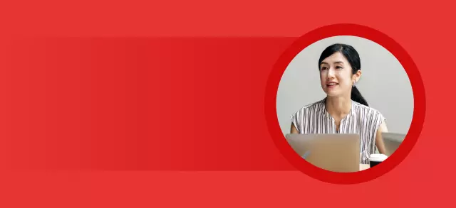 Woman using laptop graphic design
