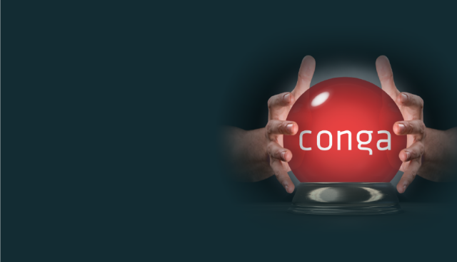 Hands holding a Conga-branded magic ball