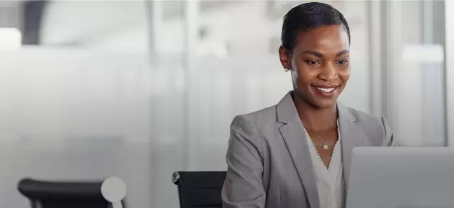 Woman working from laptop