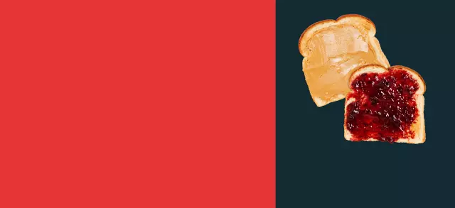 Peanut butter and jelly slices in graphic design