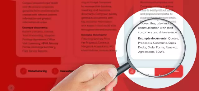 Magnifying glass looking at text