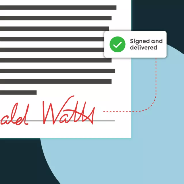 Graphic design showing eSignature