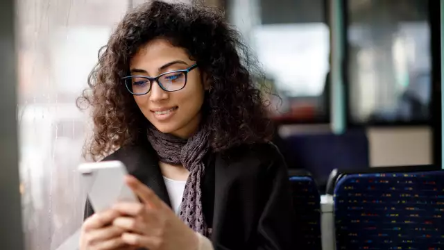 Woman working on tablet