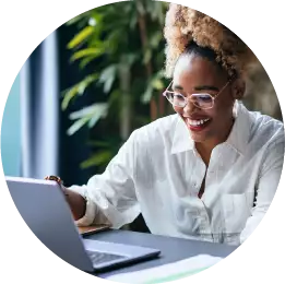 Woman using laptop