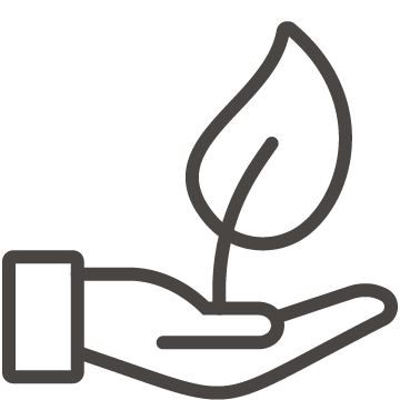hand holding a growing plant icon
