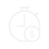 Clock with money symbol icon