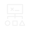 Web browser with three shapes below it icon