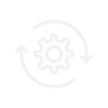 Gear with two arrows flowing in a circle around it icon