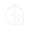 Clock with money symbol icon