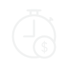 Clock with money symbol icon