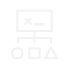 Web browser with three shapes below it icon