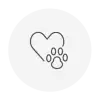 Heart and dog paw icon